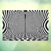 Optische illusietunnel – Hypnotisch zwart-wit Raamsticker (Vel 3)