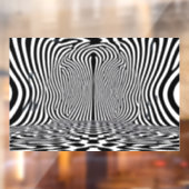 Optische illusietunnel – Hypnotisch zwart-wit Raamsticker (Vel 2)