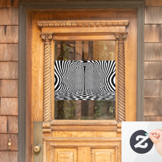 Optische illusietunnel – Hypnotisch zwart-wit Raamsticker (Huis Deur)