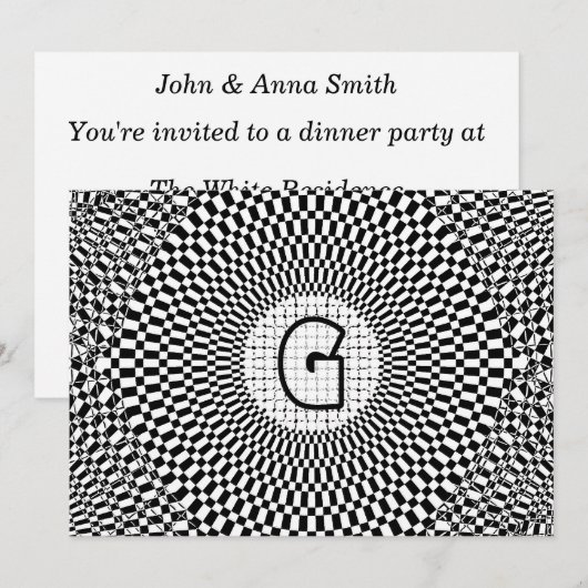 Optische illusionmonogram G Kaart (Voorkant / Achterkant)