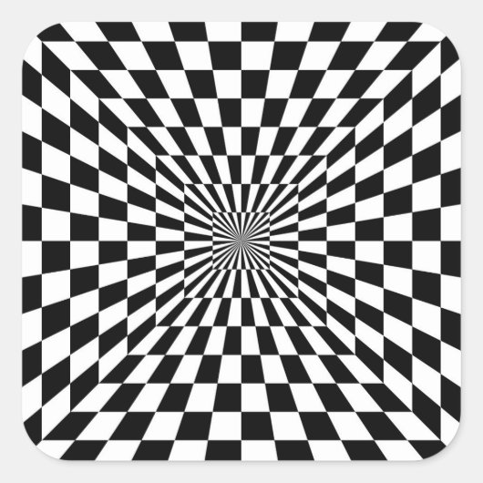 optische illustreerschapentunnel vierkante sticker (Voorkant)