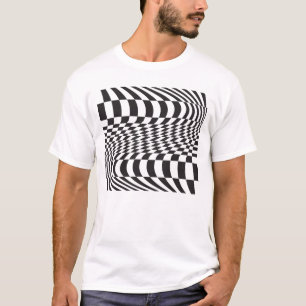 Optische krommenraster t-shirt
