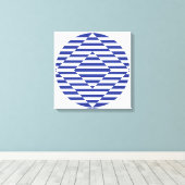 Optische kunst in donkerblauw 16 "x 16" wandkunst canvas afdruk (Insitu (Houten vloer))