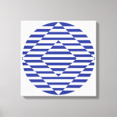 Optische kunst in donkerblauw 16 "x 16" wandkunst canvas afdruk (Voorkant)