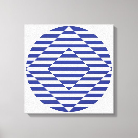 Optische kunst in donkerblauw 16 "x 16" wandkunst canvas afdruk (Voorkant)