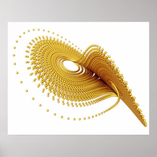 Optische kunst Lorenz Golden Fractal Attractor twe Poster