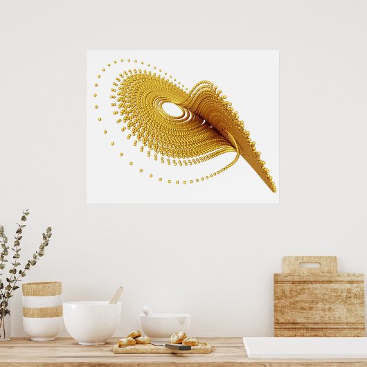 Optische kunst Lorenz Golden Fractal Attractor twe Poster (Keuken)