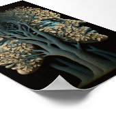 Optische lichtbomen met blaasende bladeren poster (Hoek)