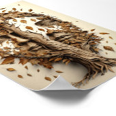 Optische lichtbomen met blaasende bladeren poster (Hoek)