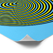 Optische lichtcirkel op het blauwe Poster (Hoek)