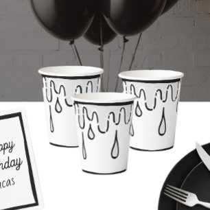 Optische lichting 2D Comic Birthday Party Papieren Bekers