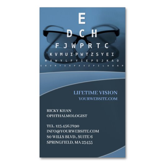 optische oftalmoloog magnetisch visitekaartje (Voorkant Verticaal)