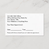 Optische Oogheelkundige Zakelijke Afspraakkaarten Visitekaartje (Achterkant)