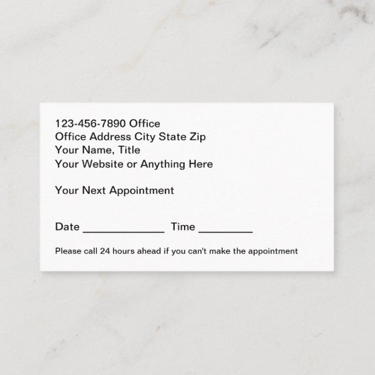 Optische Oogheelkundige Zakelijke Afspraakkaarten Visitekaartje (Achterkant)