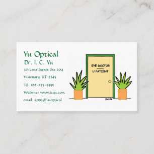 Optische optometrist Cartoon Benoeming Visitekaartje