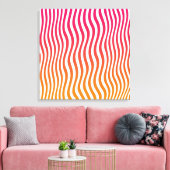 Optische strepen met regenboog canvas afdruk (Insitu (Woonkamer))