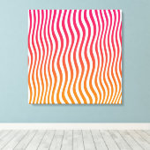 Optische strepen met regenboog canvas afdruk (Insitu (Houten vloer))