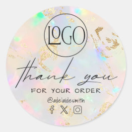 optische textuur dank u ronde sticker