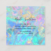 optische textuur en faux gouden details vierkante  vierkante visitekaartje (Achterkant)