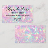 optische textuur paarse folie dank u visitekaartje (Voorkant / Achterkant)