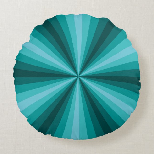 Optische verlichting Aqua Round Pillow Rond Kussen (Voorkant)
