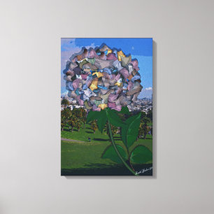 Optische verlichting: Een bloem groeit in het Dol Canvas Afdruk