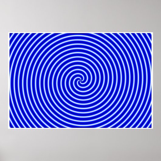 Optische verlichting Hypno blauw Poster (Voorkant)