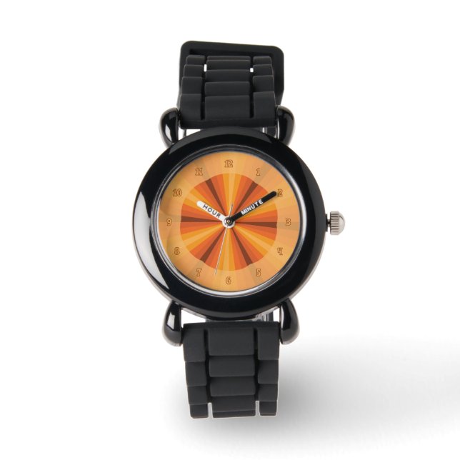 Optische verlichting Oranje horloge (Voorkant)