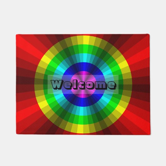 Optische verlichting Regenboogdoormat Deurmat (Voorkant)
