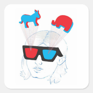 Optische verlichting vierkante sticker