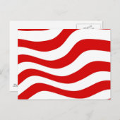 Optische verlichting: Zany Wavy Red en White Strip Briefkaart (Voorkant / Achterkant)