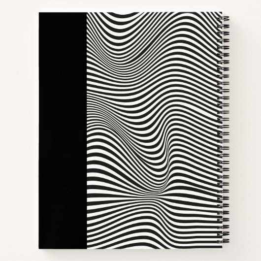 Optische verlichting zwart en wit notitieboek (Achterkant)