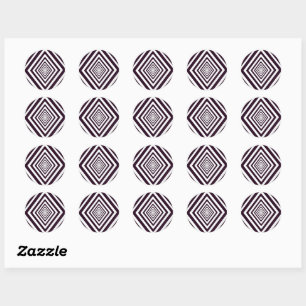 Optische verlichting zwart-wit diamant ronde sticker