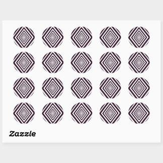 Optische verlichting zwart-wit diamant ronde sticker
