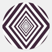 Optische verlichting zwart-wit diamant ronde sticker (Voorkant)