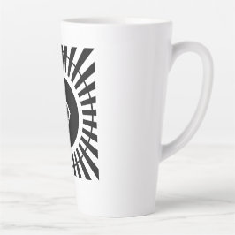 Optische vibes in zwart-wit met hypnotische detail latte mok