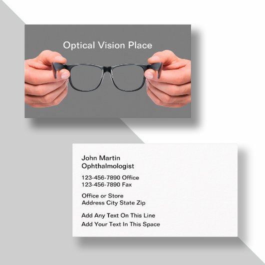 Optische Vision Care Oogheelkundige Visitekaartje