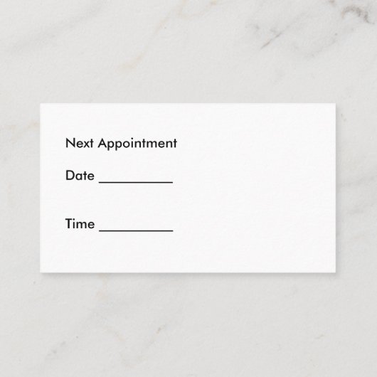 Optische Visitekaartjes Afsprakenkaartje (Achterkant)