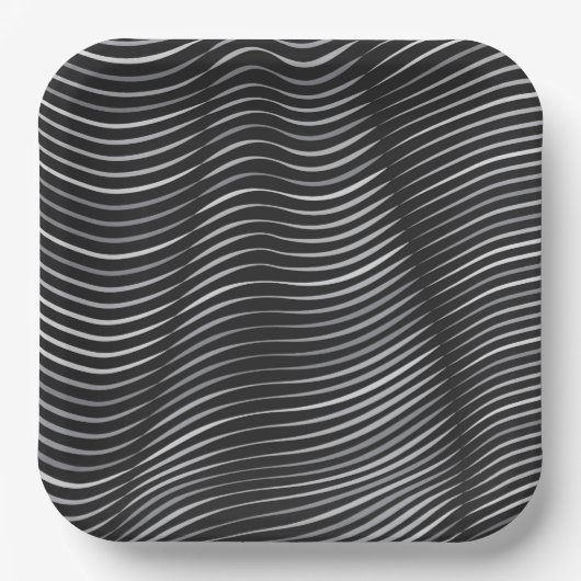 Optische zwarte en zilververlichting papieren bordje (Voorkant)