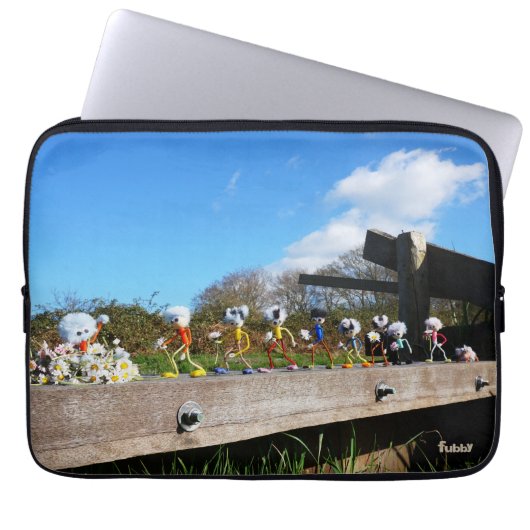 Optocht van Fubby's naar felicitatie. Laptop Sleeve (Voorkant)