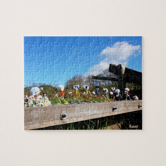 Optocht van Fubby's naar felicitatie. Legpuzzel (Horizontaal)