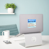 Optocht van stekelige kreeften sticker (Laptop op bureau)