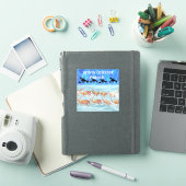 Optocht van stekelige kreeften sticker (iPad Cover)