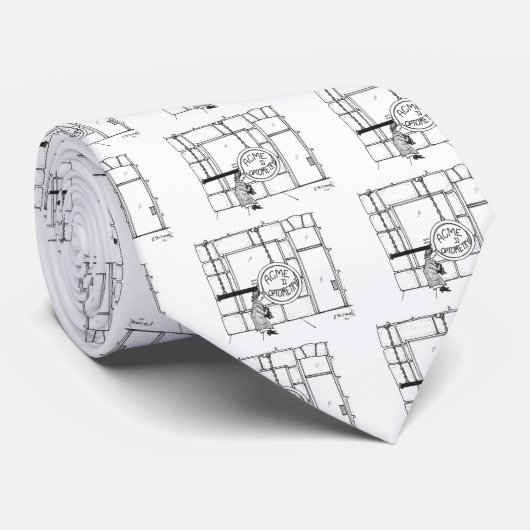 Optometrie-Cartoon 3070 Stropdas (Opgerold)