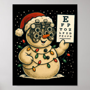 Optometrie Kerst Oogarts Grappige Opticien Poster