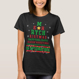 Optometrie Kerstboom Brillen Oog Kerstmis T-shirt