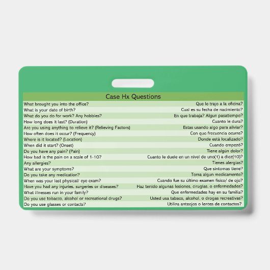 Optometrie Medische Spaanse badges (Voorkant)