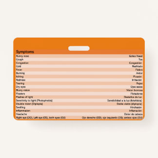 Optometrie Medische Spaanse badges