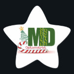 OPTOMETRIE MERRY CHRISTMAS EYE DOCTOR STER STICKER<br><div class="desc">OPTOMETRIE MERRY CHRISTMAS MD - MEDISCHE ARCTOR - KANDIGE KANSEN EN CHRISTMAS TREE - OPTOMETRIST - OOGARTS</div>