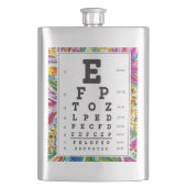 Optometrie, oogheelkunde "oogkaart" kolf flacon (Voorkant)